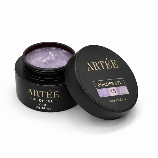 ARTÉE Builder Gel - Lilac Glitter-Medium Viscosity for Nail Extensions & Overlay