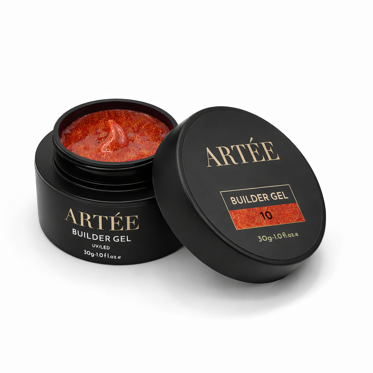 ARTÉE Builder Gel - Copper Glitter-Medium Viscosity for Nails Extensions & Overlays